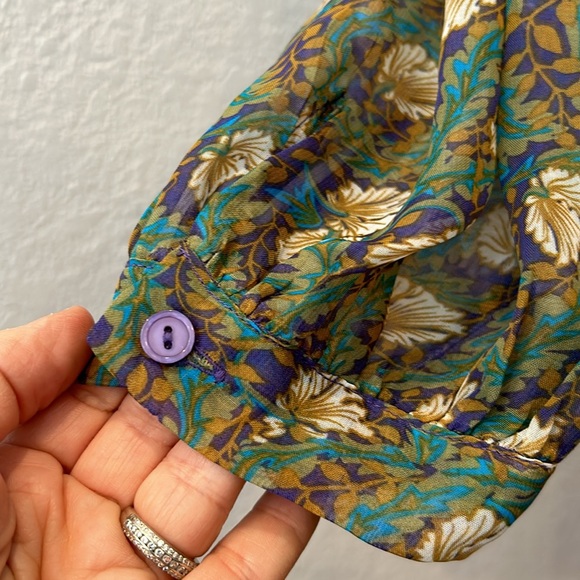 NWT Gibson floral blouse with 3/4 sleeves - Picture 5 of 10